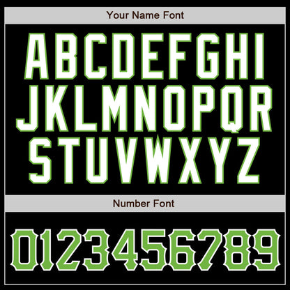 Custom Black Neon Green Pinstripe Neon Green-White Authentic Baseball Jersey - Sky-Custom