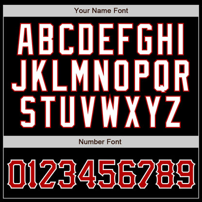Custom Black Red Pinstripe Red-White Authentic Baseball Jersey - Sky-Custom
