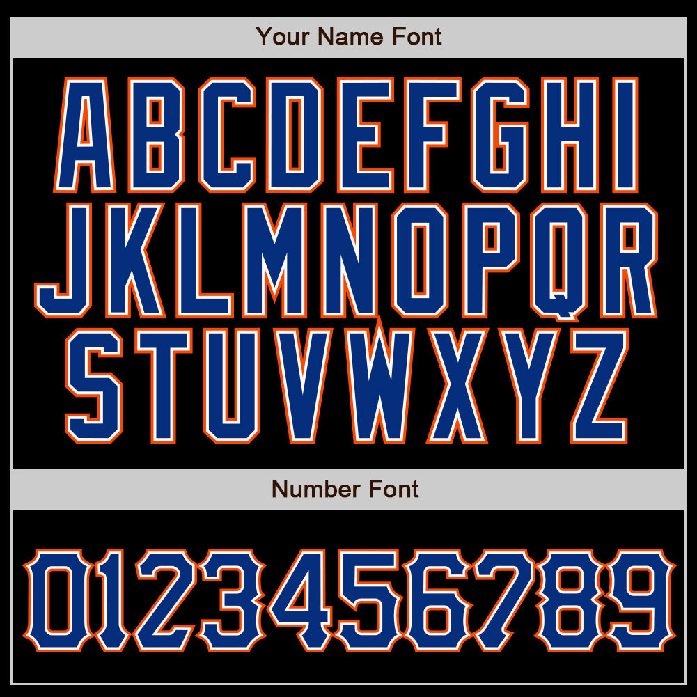 Custom Black Royal Pinstripe Royal-Orange Authentic Baseball Jersey - Sky-Custom