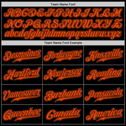 Custom Black Orange Pinstripe Orange-Black Authentic Baseball Jersey - Sky-Custom