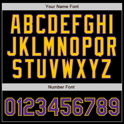 Custom Black Gold Pinstripe Purple-Gold Authentic Baseball Jersey - Sky-Custom