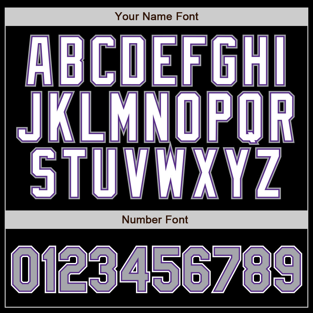 Custom Black Gray Pinstripe Gray-Purple Authentic Baseball Jersey - Sky-Custom