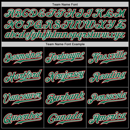 Custom Black Kelly Green Pinstripe Kelly Green-Red Authentic Baseball Jersey - Sky-Custom