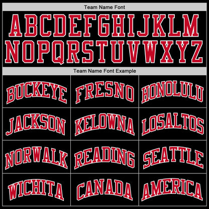 Custom Black White-Red Authentic Throwback Basketball Jersey - Sky-Custom