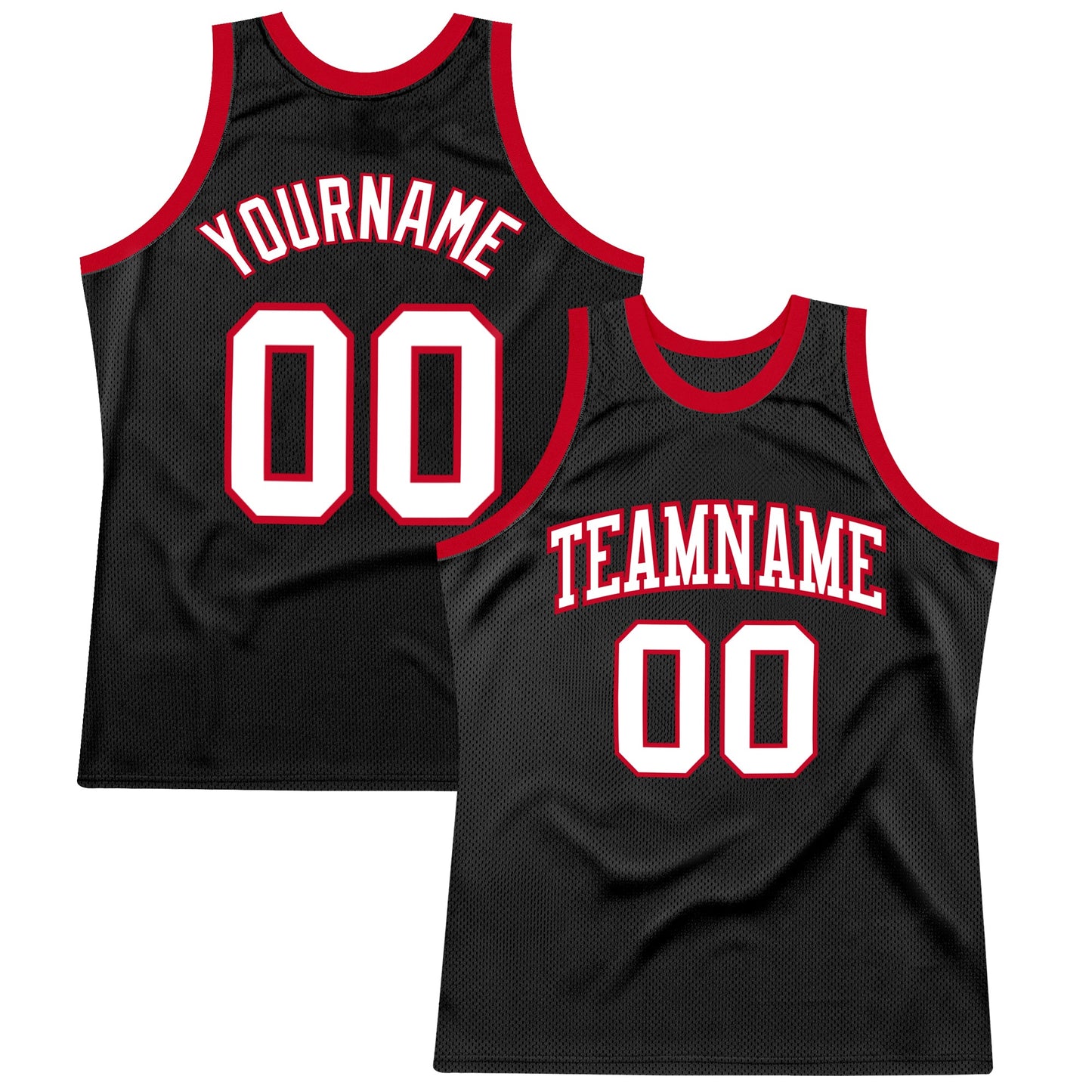 Custom Black White-Red Authentic Throwback Basketball Jersey - Sky-Custom