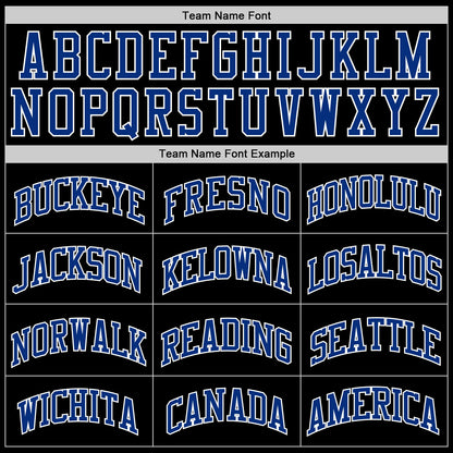 Custom Black Royal-White Authentic Throwback Basketball Jersey - Sky-Custom