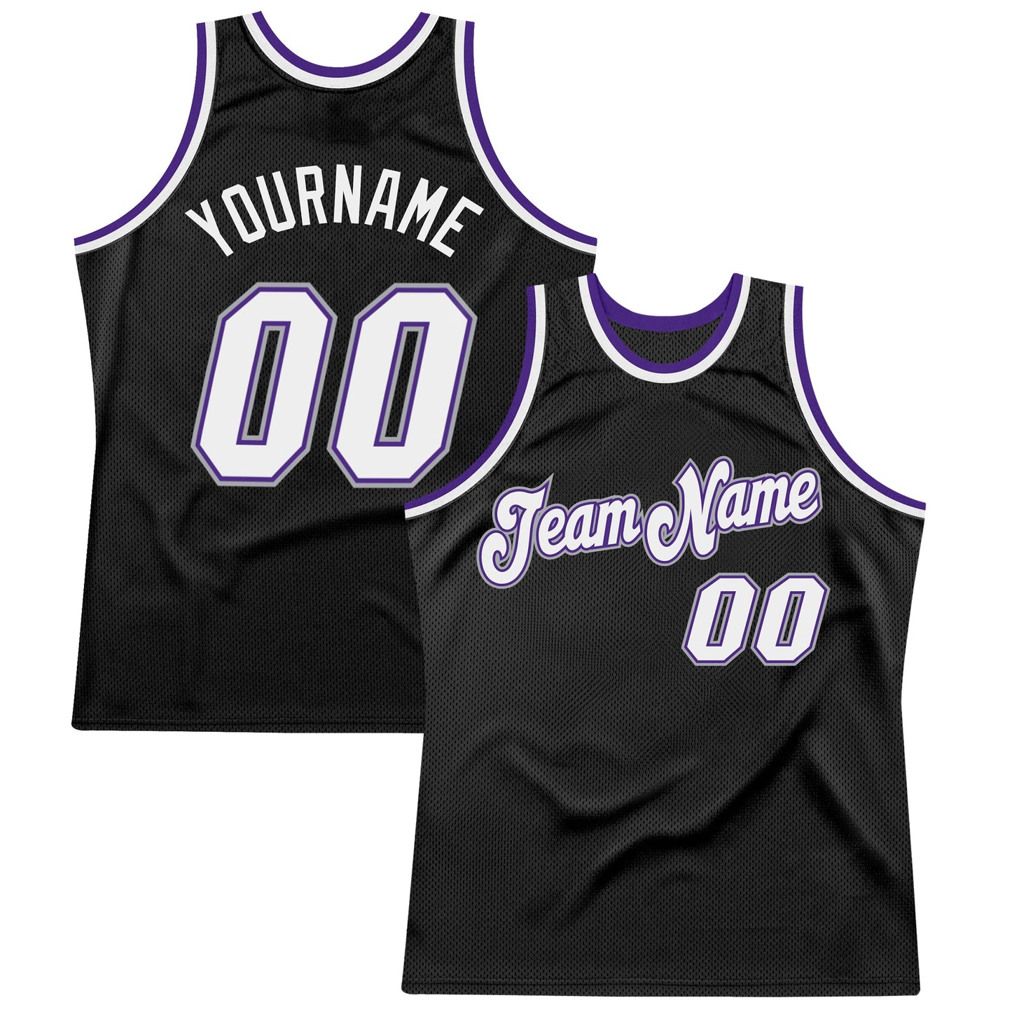 Custom Black White-Purple Authentic Throwback Basketball Jersey - Sky-Custom
