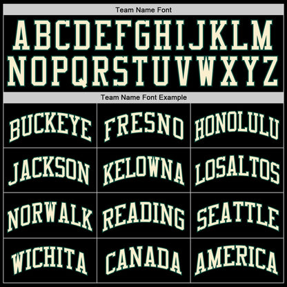 Custom Black Cream-Green Authentic Throwback Basketball Jersey - Sky-Custom