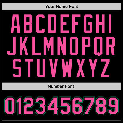 Custom Black Pink-Kelly Green Authentic Throwback Basketball Jersey - Sky-Custom