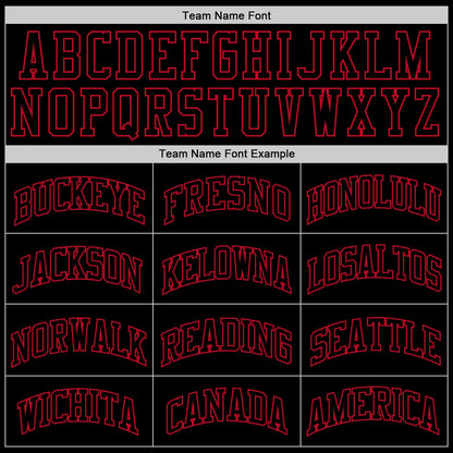 Custom Black Black-Red Authentic Throwback Basketball Jersey - Sky-Custom