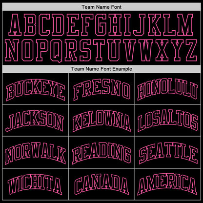 Custom Black Black-Pink Authentic Throwback Basketball Jersey - Sky-Custom