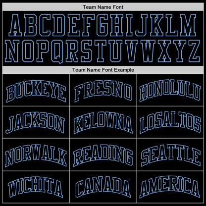 Custom Black Black-Light Blue Authentic Throwback Basketball Jersey - Sky-Custom