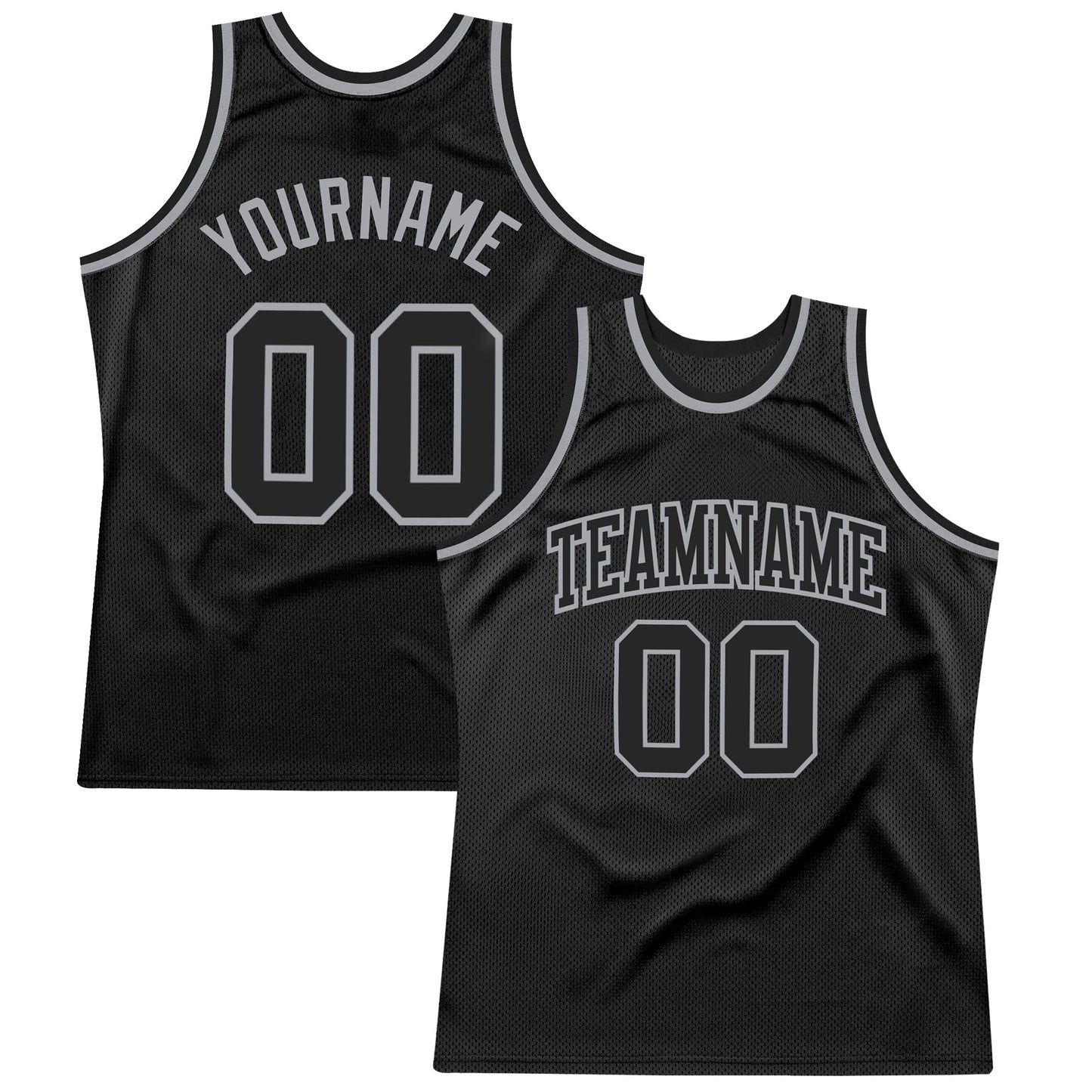 Custom Black Black-Gray Authentic Throwback Basketball Jersey - Sky-Custom