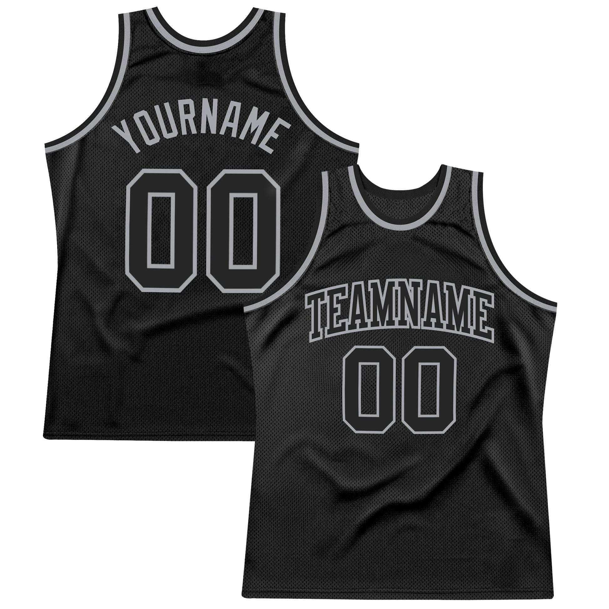 Custom Black Black-Gray Authentic Throwback Basketball Jersey - Sky-Custom