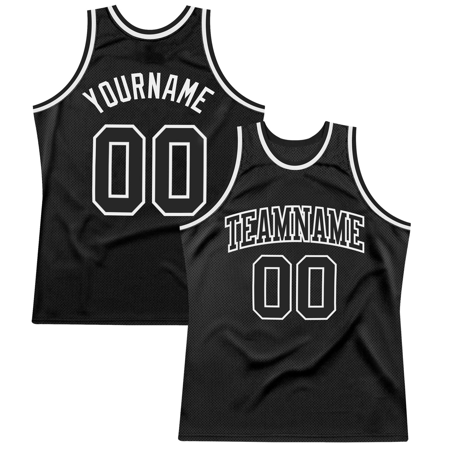 Custom Black Black-White Authentic Throwback Basketball Jersey - Sky-Custom