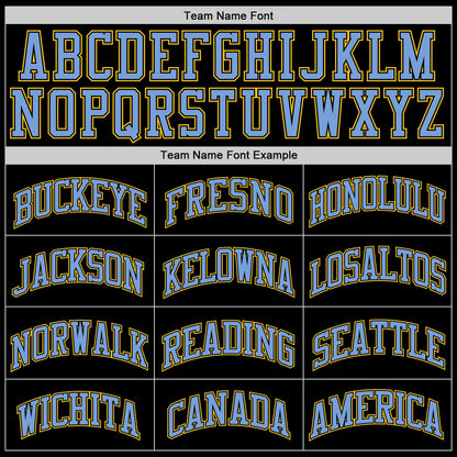 Custom Black Gold-Light Blue Authentic Throwback Basketball Jersey - Sky-Custom