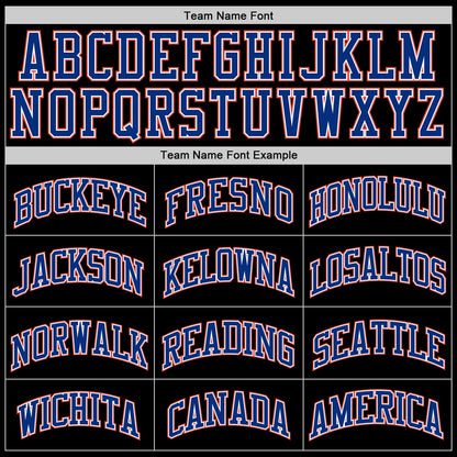 Custom Black Royal-Orange Authentic Throwback Basketball Jersey - Sky-Custom
