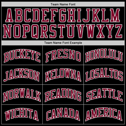 Custom Black Maroon-White Authentic Throwback Basketball Jersey - Sky-Custom