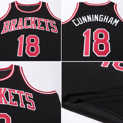 Custom Black Maroon-White Authentic Throwback Basketball Jersey - Sky-Custom