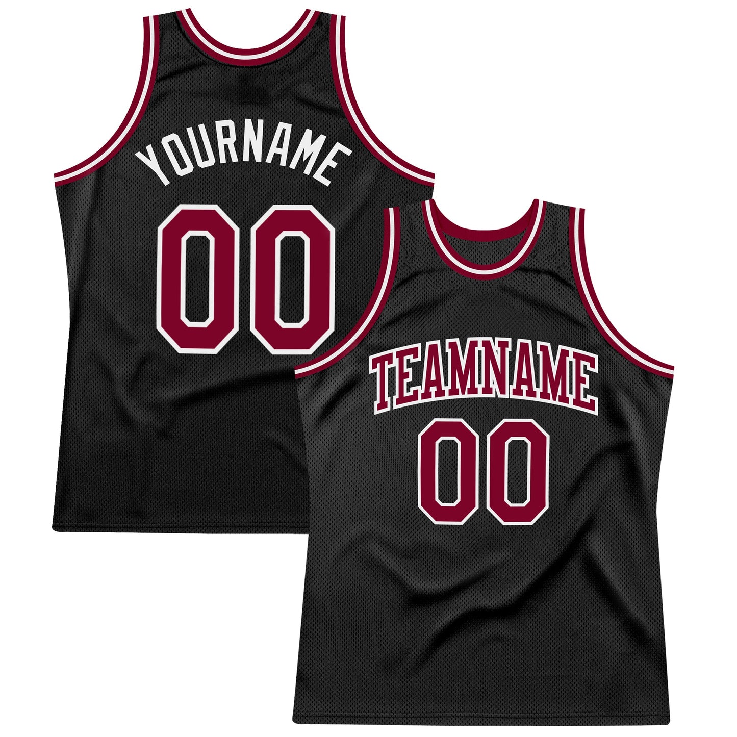 Custom Black Maroon-White Authentic Throwback Basketball Jersey - Sky-Custom