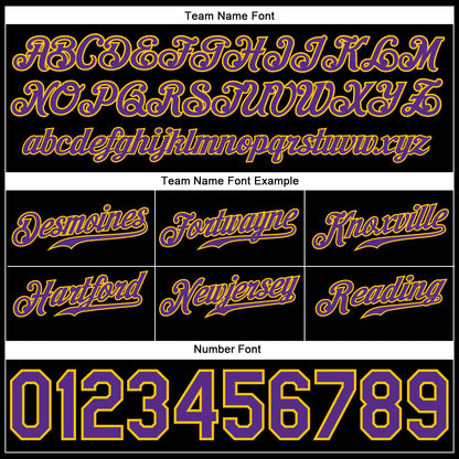 Custom Black Purple-Gold Rainbow For Pride LGBT Authentic Baseball Jersey - Sky-Custom
