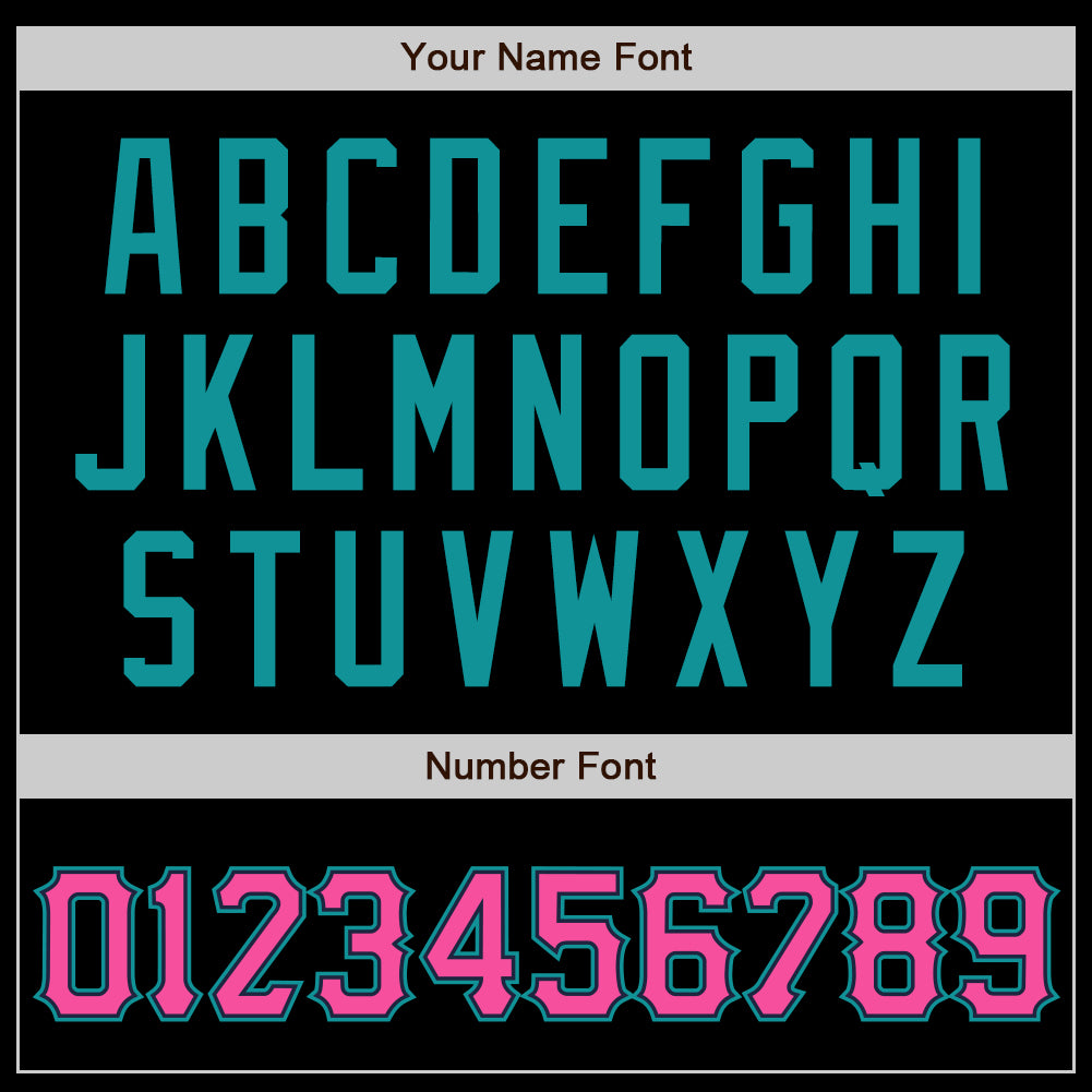 Custom Black Pink-Teal Authentic Baseball Jersey - Sky-Custom