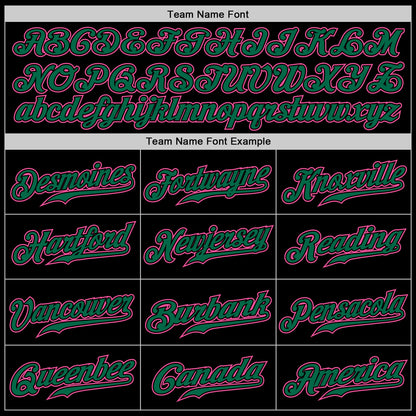 Custom Black Pink-Kelly Green Authentic Baseball Jersey - Sky-Custom