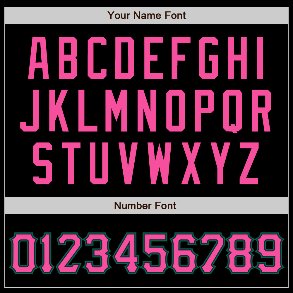 Custom Black Pink-Kelly Green Authentic Baseball Jersey - Sky-Custom