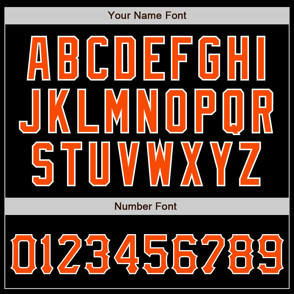 Custom Black Orange-White Authentic Baseball Jersey - Sky-Custom