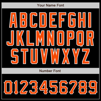 Custom Black Orange-White Authentic Baseball Jersey - Sky-Custom