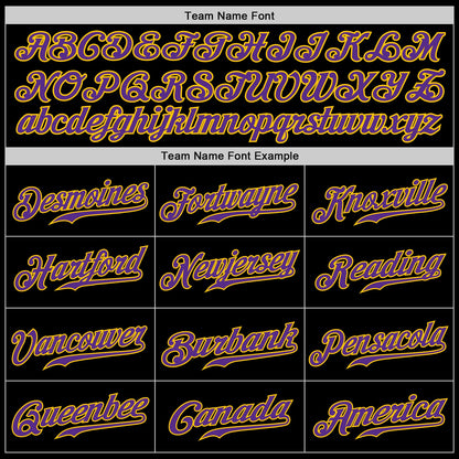 Custom Black Purple-Gold Authentic Baseball Jersey - Sky-Custom