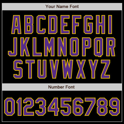 Custom Black Purple-Gold Authentic Baseball Jersey - Sky-Custom