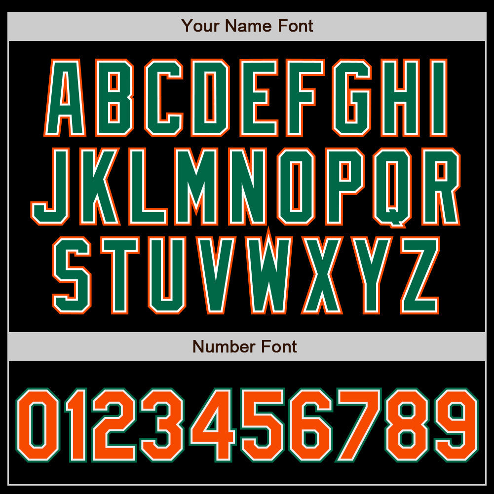 Custom Black Orange-Kelly Green Authentic Baseball Jersey - Sky-Custom
