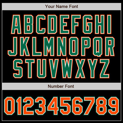 Custom Black Orange-Kelly Green Authentic Baseball Jersey - Sky-Custom