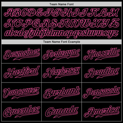 Custom Black Black-Pink Authentic Baseball Jersey - Sky-Custom