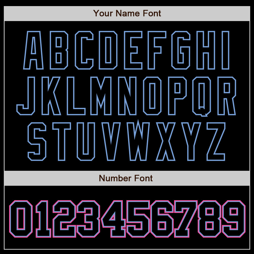 Custom Black Black Light Blue Pink-White Authentic Baseball Jersey - Sky-Custom