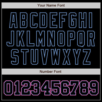 Custom Black Black Light Blue Pink-White Authentic Baseball Jersey - Sky-Custom