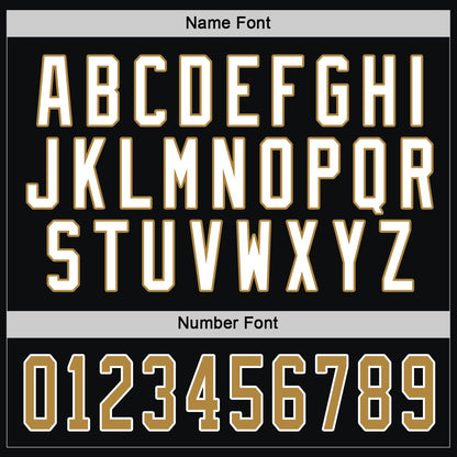 Custom Black Old Gold-White Hockey Jersey - Sky-Custom