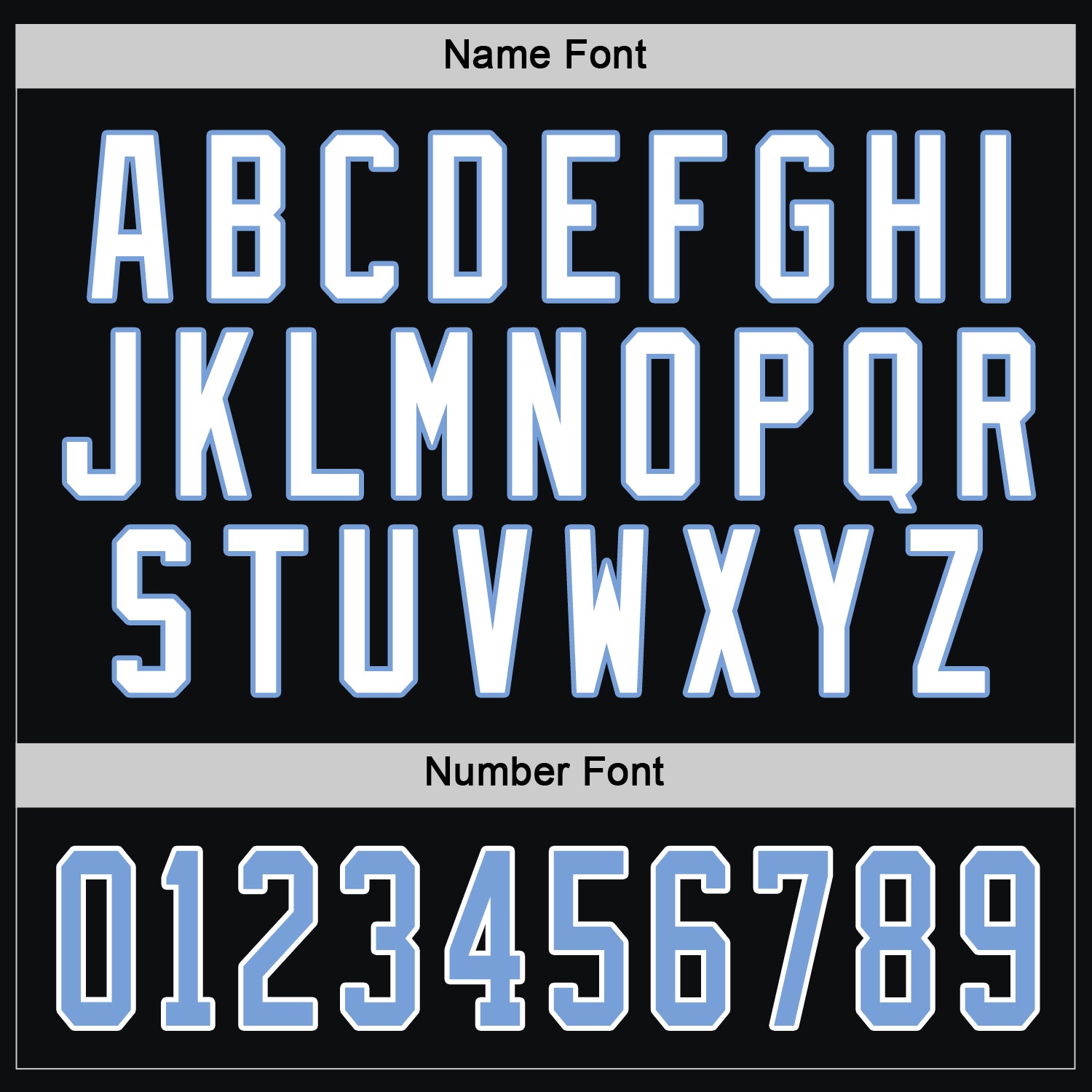 Custom Black Light Blue-White Hockey Jersey - Sky-Custom