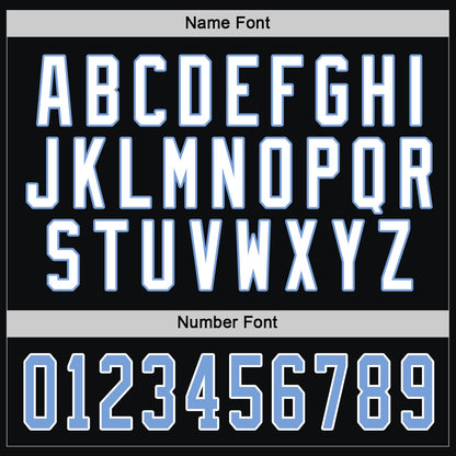 Custom Black Light Blue-White Hockey Jersey - Sky-Custom