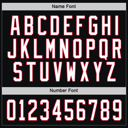 Custom Black White-Red Hockey Jersey - Sky-Custom