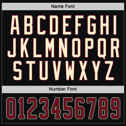 Custom Black Crimson-Cream Hockey Jersey - Sky-Custom