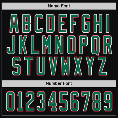 Custom Black Kelly Green White-Red Hockey Jersey - Sky-Custom