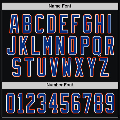 Custom Black Royal White-Orange Hockey Jersey - Sky-Custom