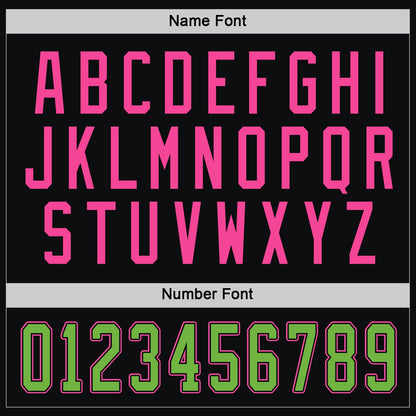 Custom Black Neon Green-Pink Hockey Jersey - Sky-Custom