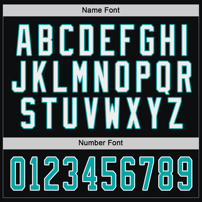Custom Black Aqua-White Hockey Jersey - Sky-Custom
