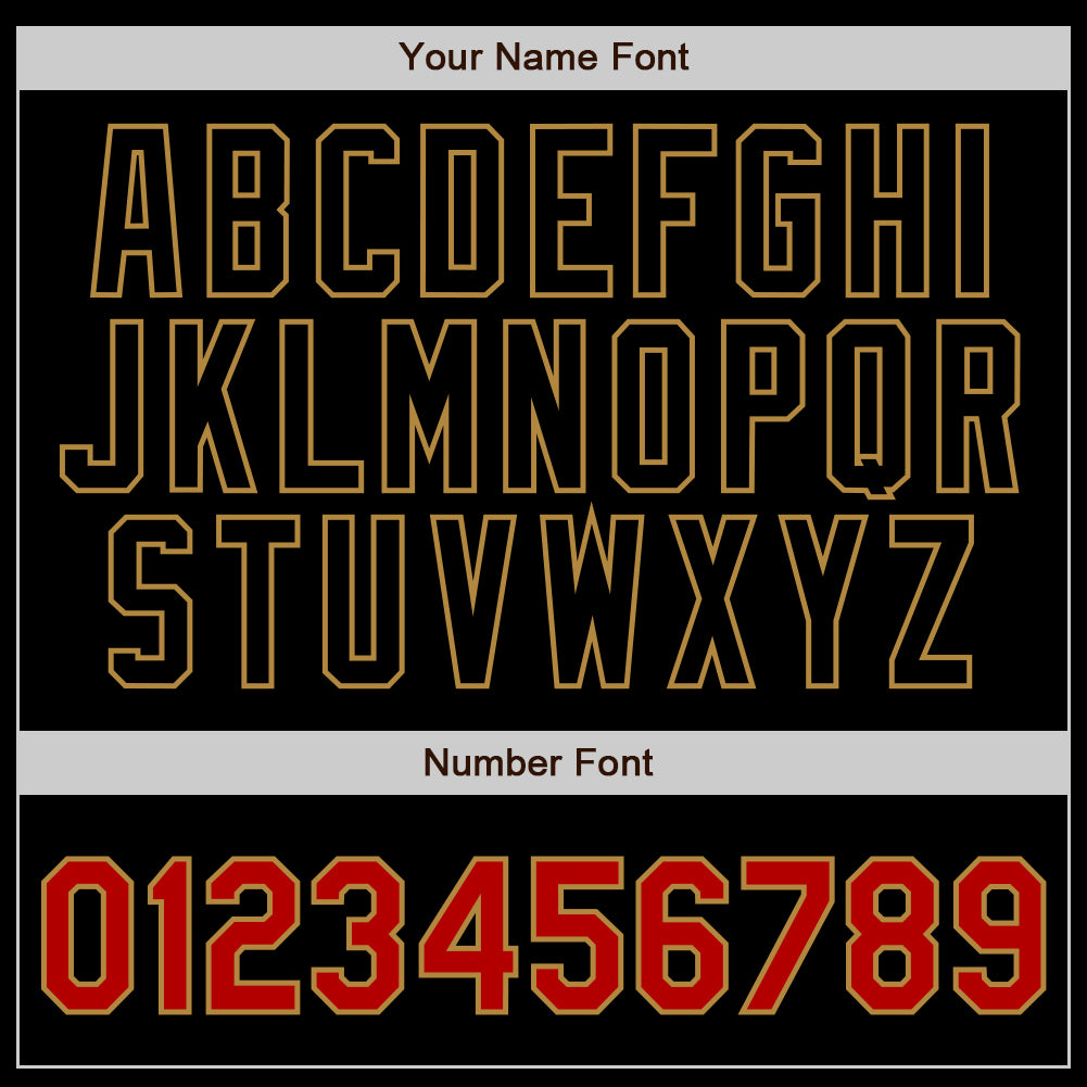 Custom Black Old Gold Pinstripe Red-Old Gold Authentic Baseball Jersey - Sky-Custom