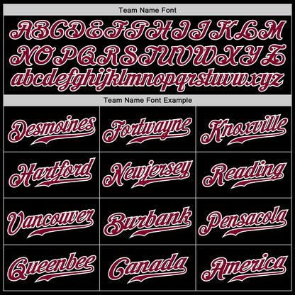 Custom Black White Pinstripe Maroon-White Authentic Baseball Jersey - Sky-Custom