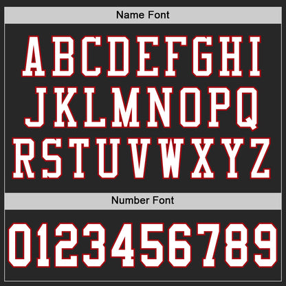 Custom Black White-Red Mesh Authentic Football Jersey - Sky-Custom