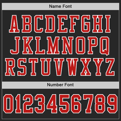 Custom Black Fire Red-White Mesh Authentic Football Jersey - Sky-Custom